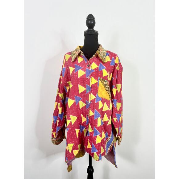 Jaded Gypsy Kantha Patchwork Button Down Top JG-66/B Free Size - Picture 4 of 7